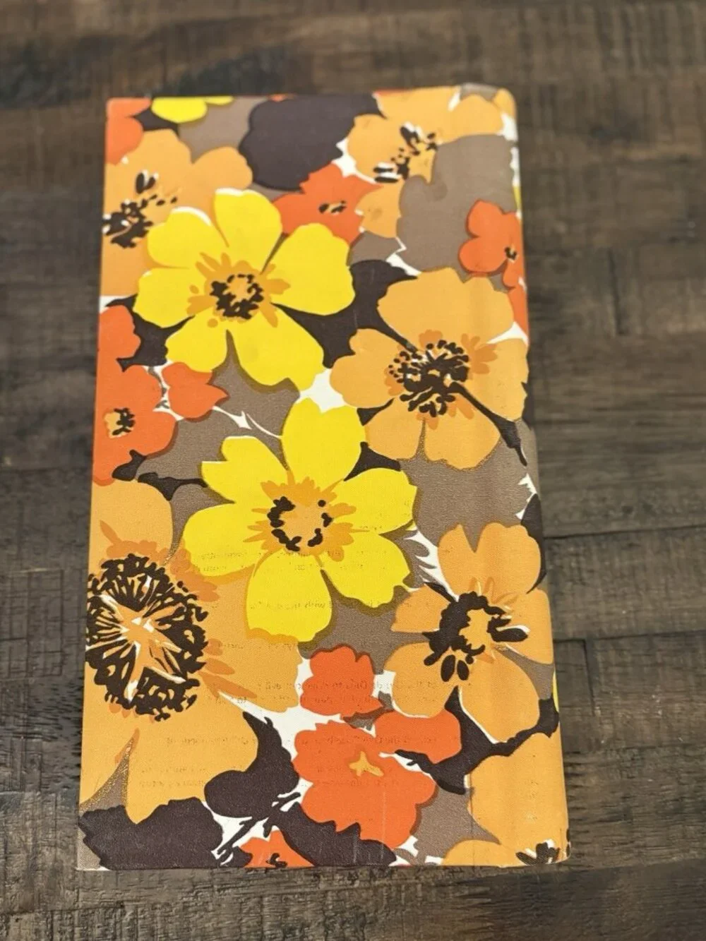 Vintage Photo Album Fabric Floral Orange Yellow